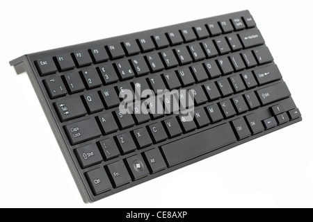 Small slim chiclet wireless black computer keyboard Stock Photo