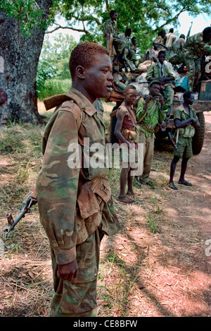 Soldiers in the Sudan People's Liberation army, Southern Sudan Stock Photo