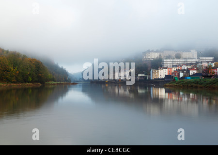 Mist Clearing from the Avon Gorge and Hotwells. Bristol. England. UK. Stock Photo