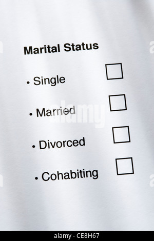 Marital status questionnaire. Stock Photo