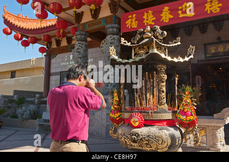 Thien Hau Temple, a Taoist Temple in Chinatown of Los Angeles. Stock Photo