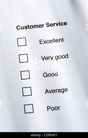 Customer service survey Stock Photo