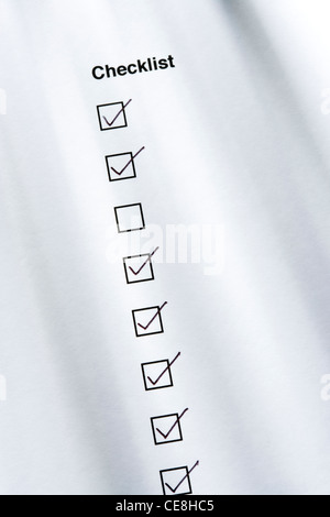 Checklist, one box not ticked Stock Photo