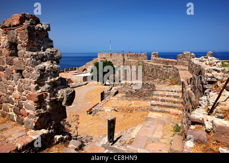 'Inside' view of the castle of Molyvos, Lesvos island, northern Aegean, Greece Stock Photo