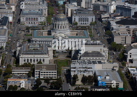 aerial photograph City Hall Civic Center San Francisco, California Stock Photo