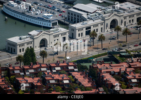 aerial photograph  Pier 3 Pier 5 San Francisco, California Stock Photo