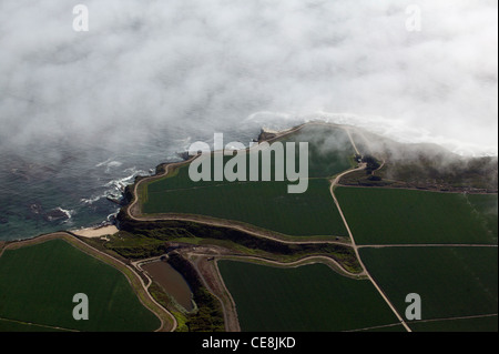 aerial photograph farming coastal Santa Cruz county, California Stock Photo