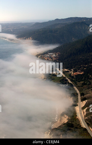 aerial photograph Highway One coastal Santa Cruz county, California Stock Photo