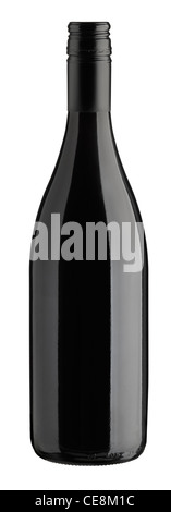 Cleat cut burgundy red wine bottle with screwtop Stock Photo