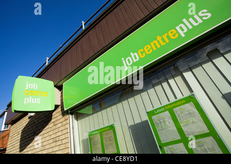 A job centre plus building on a high street in an English town Stock Photo