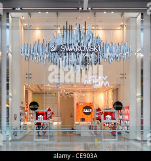 Swarovski Crystal Business retail store shop front & entrance in Westfield indoor shopping mall Stratford City Newham East London England UK Stock Photo