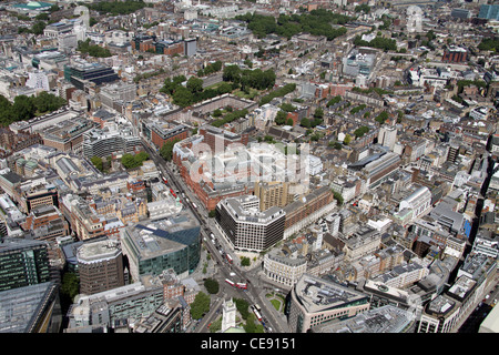 aerial view looking North West from Waterhouse Square Shopping Centre across Gray's Inn Square, Holborn, London EC1 Stock Photo