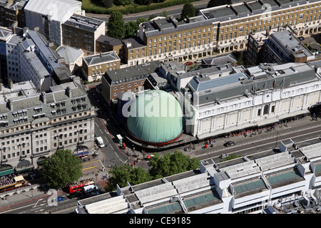 Aerial image Madame Tussauds and the former London Planetarium, Marylebone Road, London NW1 Stock Photo