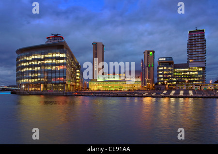 MediaCityUK at Salford Quays, Greater Manchester, England, UK.  Home to parts of the British Broadcasting Corporation, BBC & ITV Stock Photo