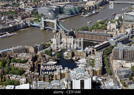 Aerial image of The St Katharine Docks Marina, London E1 Stock Photo