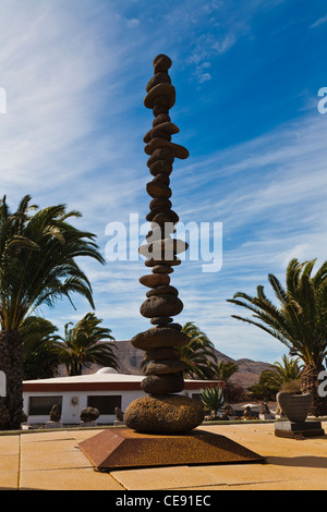 A pile of rocks. An art instalation at Casa Mane Canarian Art's Centre (Centro de Arte Canario), La Oliva, Fuerteventura, Spain Stock Photo