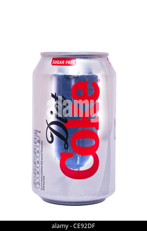 A can of original Diet Coke ( Coca Cola ) on a white background Stock Photo