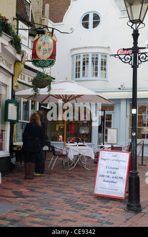 Shop signs in The Lanes Brighton East Sussex UK Stock Photo