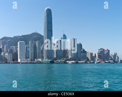 dh Central IFC 2 building HONG KONG HARBOR HONG KONG Central harbour Victoria peak skyline skyscrapers city daytime cityscape from harbour Stock Photo