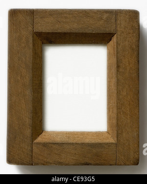 Wooden vintage frame isolated on white background Stock Photo - Alamy