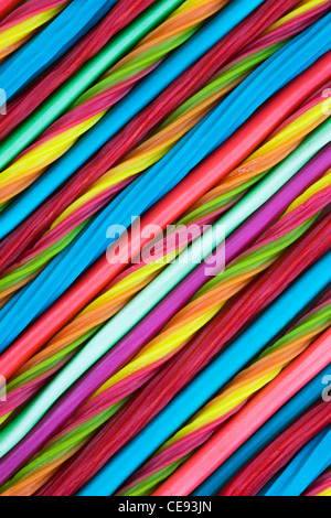 Striped Candy Pattern. Pencils, whips and twists. Stock Photo
