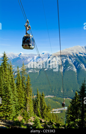 Banff gondola cable car up Sulphur Mountain Banff National Park Alberta Rockies Canada Stock Photo