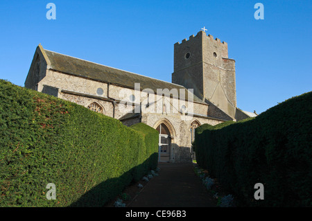 St. Mary's church in the village of Heacham on the Norfolk coast. Stock Photo