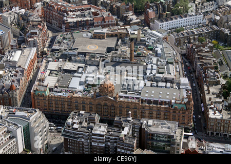 aerial view of Harrods, Knightsbridge, London Stock Photo