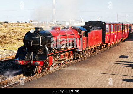 Hercules Engine on the Romney Hythe & Dymchurch Line at Dungeness Stock Photo