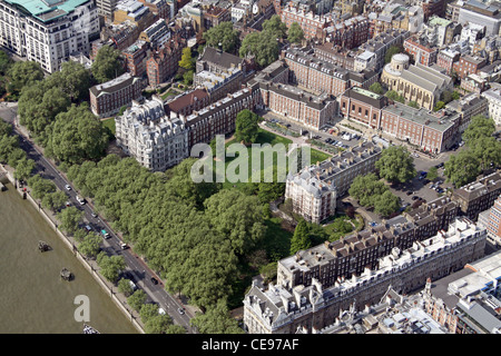 Aerial image of The Inner Temple Gardens, Victoria Embankment, London EC4 Stock Photo