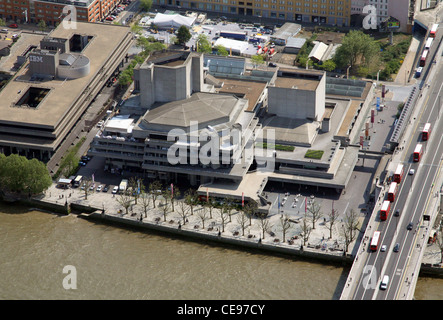 Aerial image of The National Theatre, south bank of the Thames, London SE1 Stock Photo