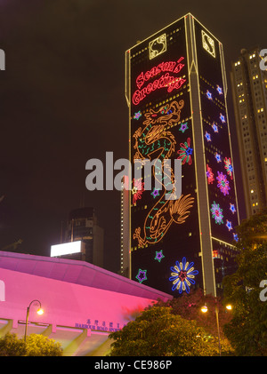 dh Sun Hung Kai Centre WAN CHAI HONG KONG Lights skyscraper tower building Christmas lighting illuminations Stock Photo