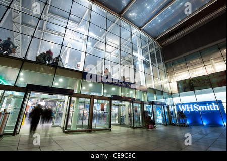 The entrance to Manchester Piccadilly railway train station. Stock Photo