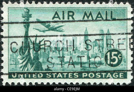 Statue of Liberty, postage stamp, USA, 1954 Stock Photo - Alamy