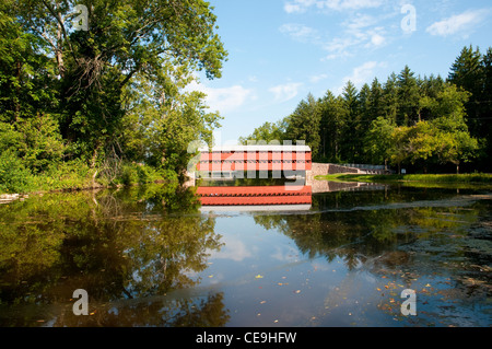 Sachs Bridge, built in 1854, spans Marsh Creek in the Gettysburg National Military Park. Stock Photo