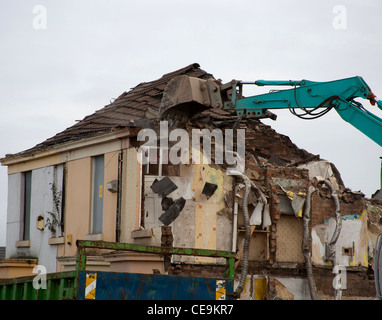 Residential Property A house being demolished in Gladstone Street, Liverpool, Merseyside,  L7 1 Stock Photo