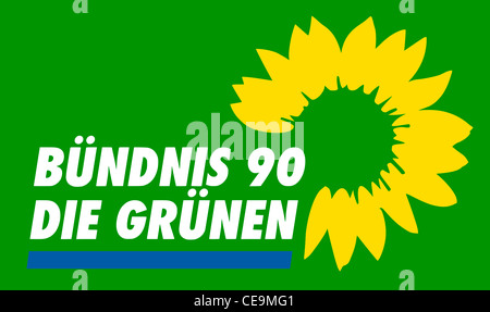 Logo of the German political party Buendnis 90 - Die Gruenen. Stock Photo