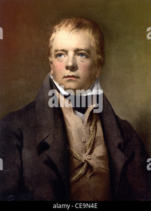 Sir Walter Scott, 1st Baronet, a Scottish historical novelist, playwright, and poet. Stock Photo