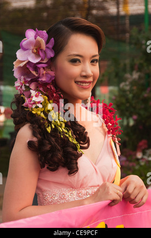 Elk208-1169v Thailand, Chiang Mai, Flower Festival, queen contestant Stock Photo