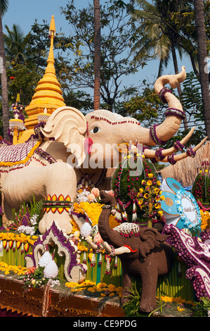Elk208-1194v Thailand, Chiang Mai, Flower Festival, float detail Stock Photo