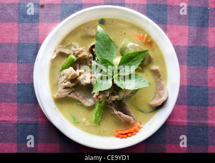 Thailand green curry with beef, famous thailand cuisine. Stock Photo