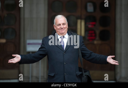 Former Sun Editor Kelvin MacKenzie at the High Court London Stock Photo