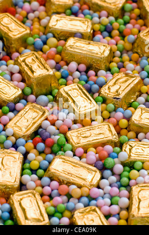foil-wrapped chocolates Stock Photo