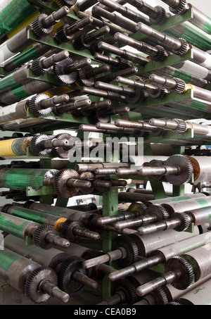 Details of printing machine parts, clichés. Stock Photo