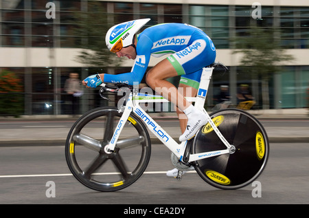 Jan Barta of team NetApp during the time trial of stage 8 of the Tour of Britain 2011 Stock Photo