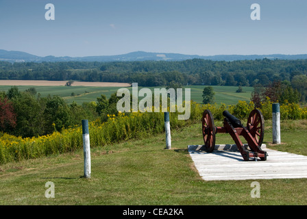 Cannon on the Saratoga Battlefield, New York state, USA. Stock Photo