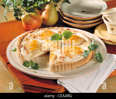 Pear - hazelnut cake Stock Photo