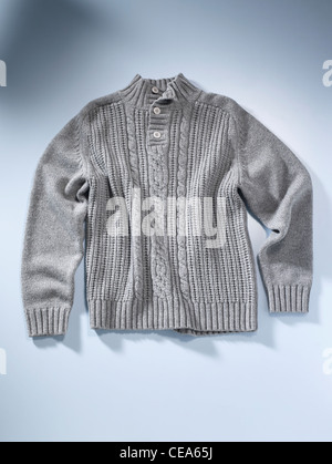 still life shot of a gray aaron turtle neck jumper Stock Photo