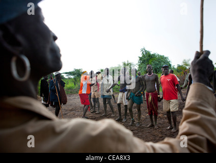 Kael new year celebration in Bodi tribe, Hana Mursi, Omo Valley Ethiopia Stock Photo