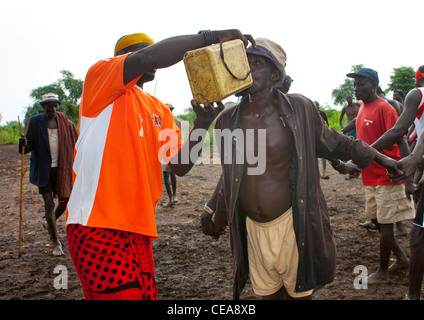 Kael new year celebration in Bodi tribe, Hana Mursi, Omo Valley Ethiopia Stock Photo